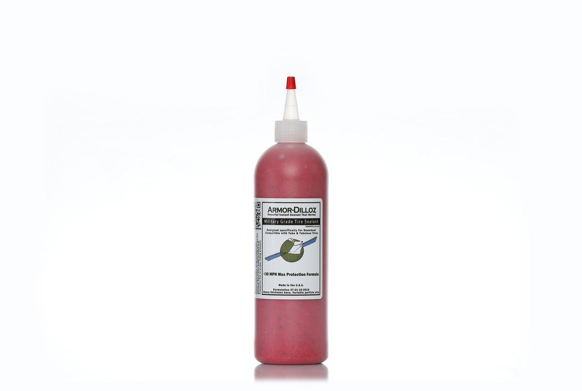 Red Armor-Dilloz tire sealant, 16 oz bottle