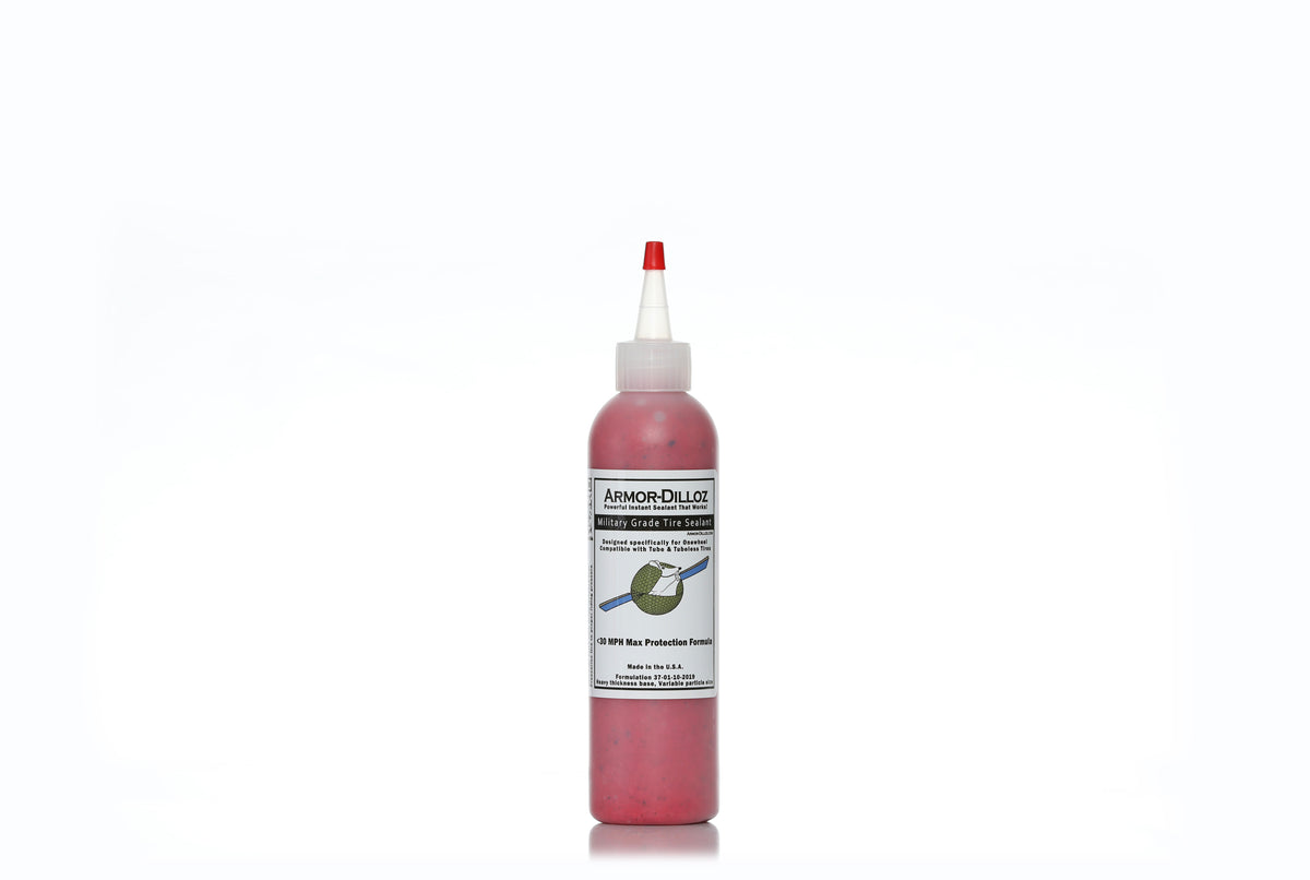 Red Armor-Dilloz tire sealant, 8 oz bottle