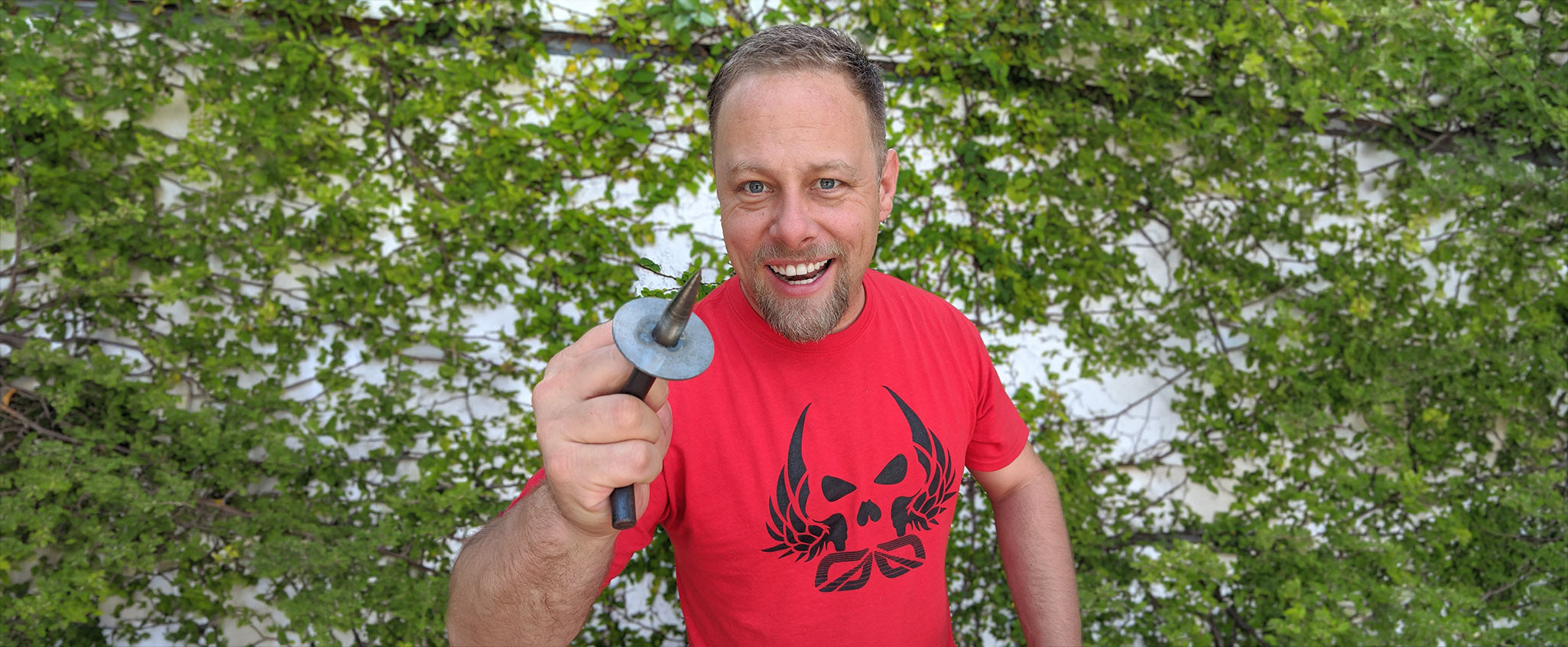 Cory holding a large spike.