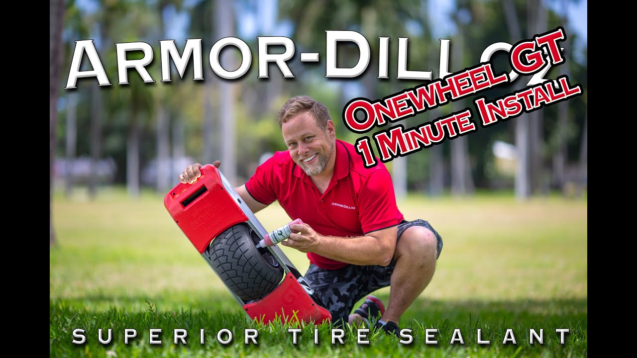Cory with a Onewheel and Armor-Dilloz sealant